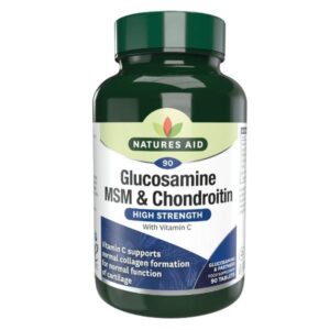 a bottle of NATURES AID GLUCOSAMINE MSM & CHONDROITIN